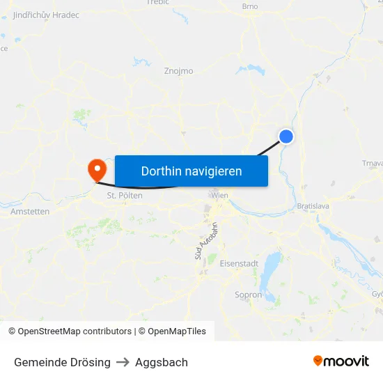 Gemeinde Drösing to Aggsbach map