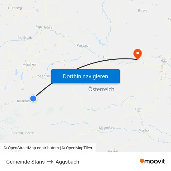 Gemeinde Stans to Aggsbach map