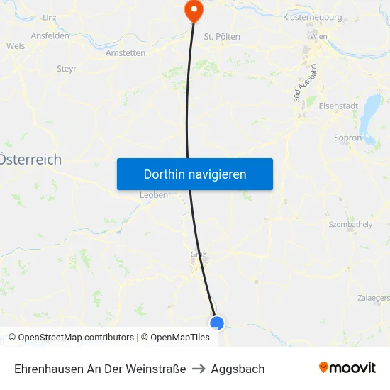 Ehrenhausen An Der Weinstraße to Aggsbach map