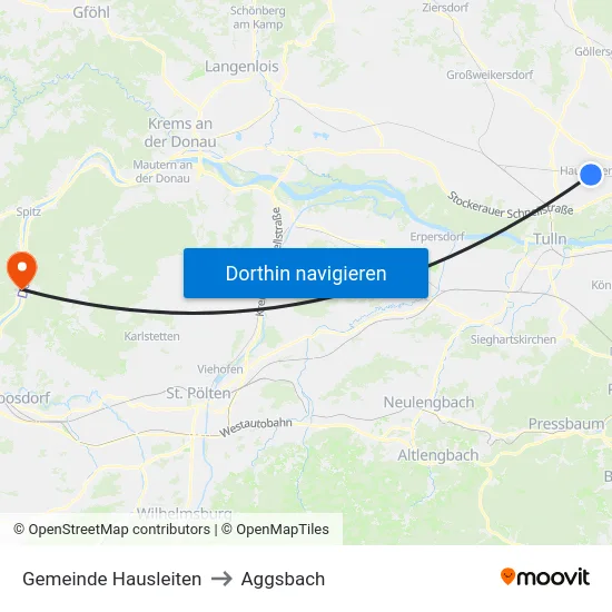 Gemeinde Hausleiten to Aggsbach map