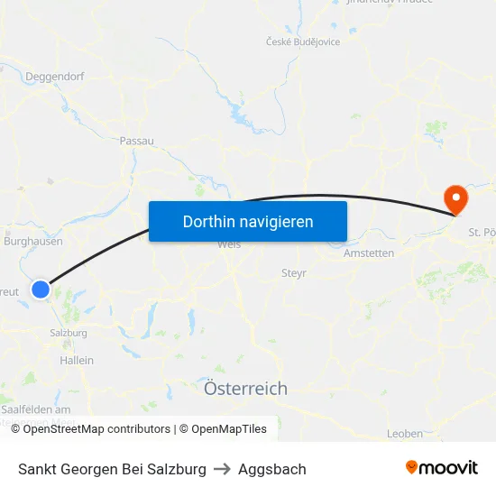 Sankt Georgen Bei Salzburg to Aggsbach map