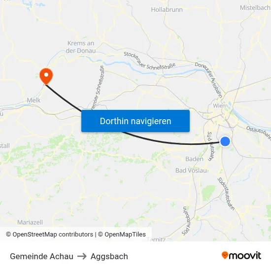 Gemeinde Achau to Aggsbach map