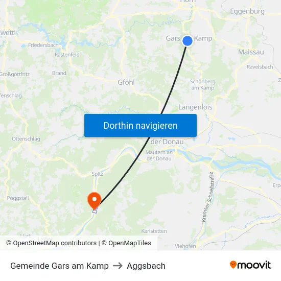 Gemeinde Gars am Kamp to Aggsbach map