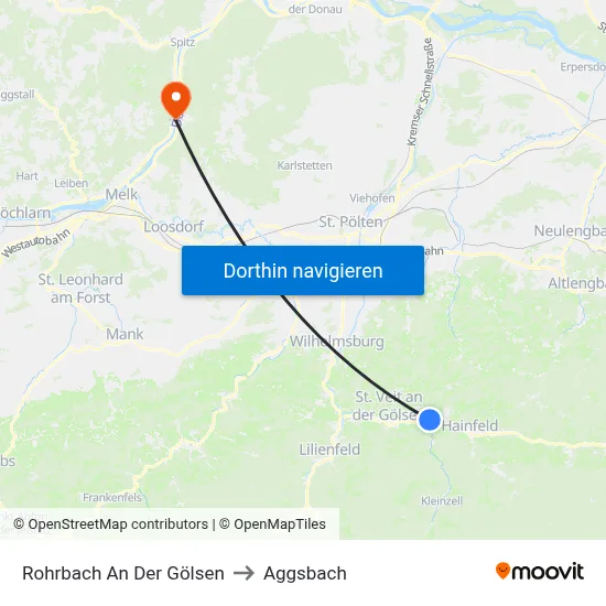 Rohrbach An Der Gölsen to Aggsbach map