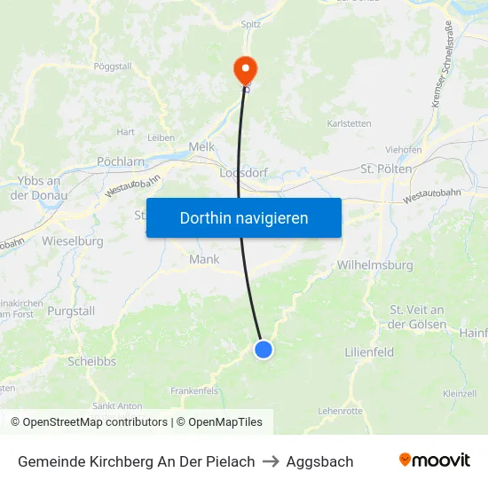 Gemeinde Kirchberg An Der Pielach to Aggsbach map