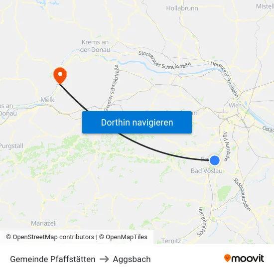 Gemeinde Pfaffstätten to Aggsbach map