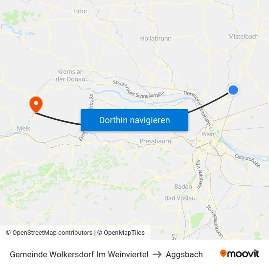 Gemeinde Wolkersdorf Im Weinviertel to Aggsbach map