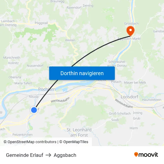 Gemeinde Erlauf to Aggsbach map