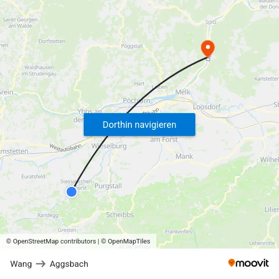 Wang to Aggsbach map