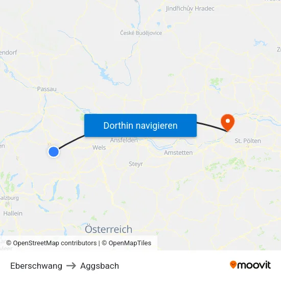Eberschwang to Aggsbach map