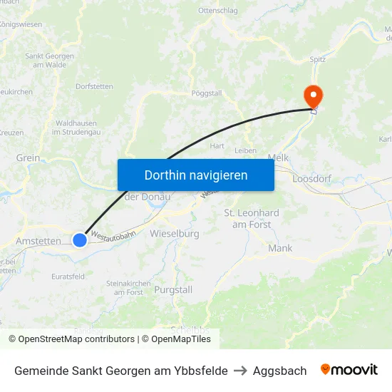 Gemeinde Sankt Georgen am Ybbsfelde to Aggsbach map