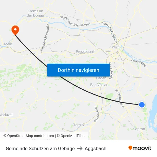 Gemeinde Schützen am Gebirge to Aggsbach map
