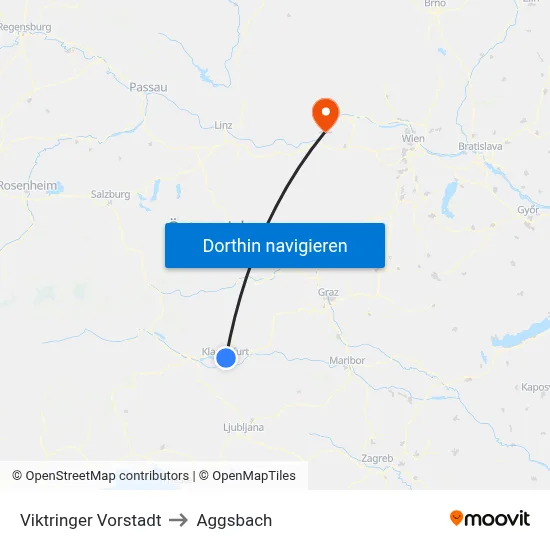 Viktringer Vorstadt to Aggsbach map