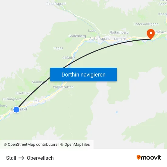 Stall to Obervellach map