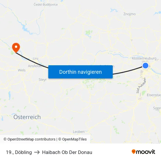 19., Döbling to Haibach Ob Der Donau map