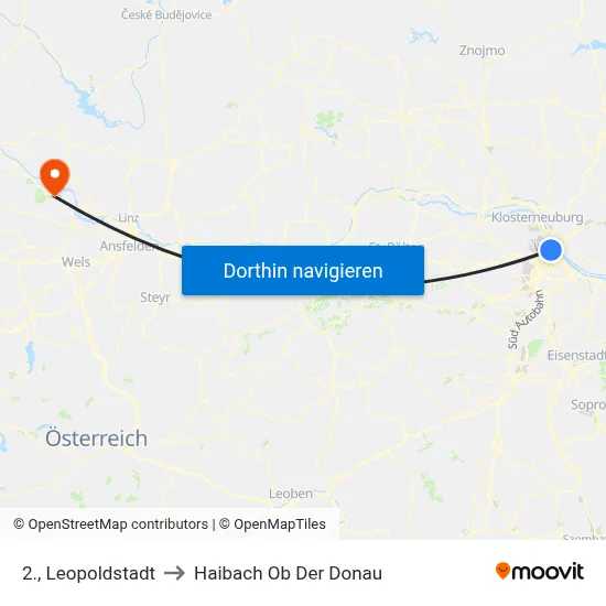 2., Leopoldstadt to Haibach Ob Der Donau map