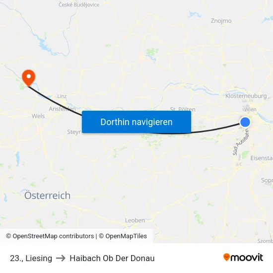 23., Liesing to Haibach Ob Der Donau map