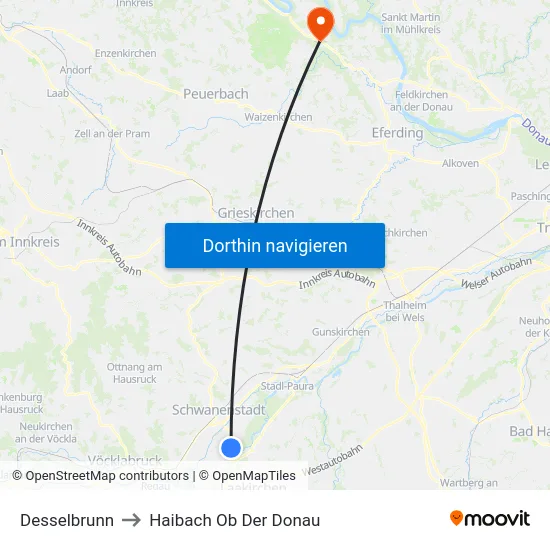 Desselbrunn to Haibach Ob Der Donau map