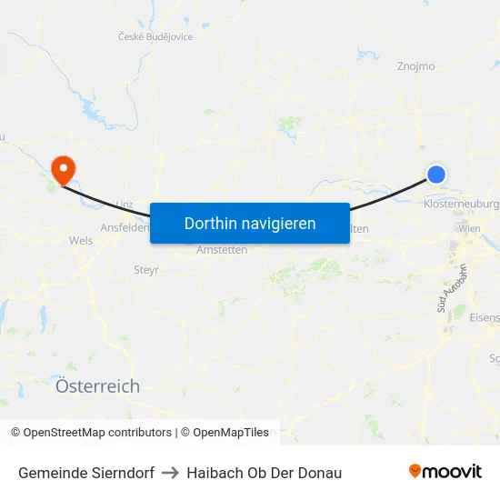 Gemeinde Sierndorf to Haibach Ob Der Donau map