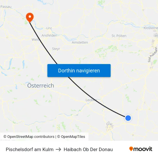 Pischelsdorf am Kulm to Haibach Ob Der Donau map
