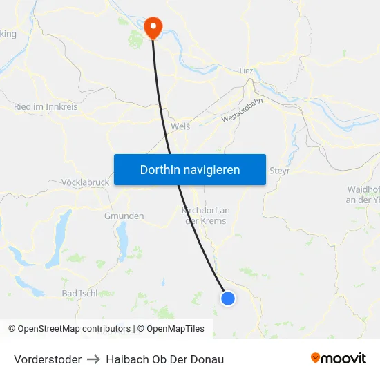 Vorderstoder to Haibach Ob Der Donau map