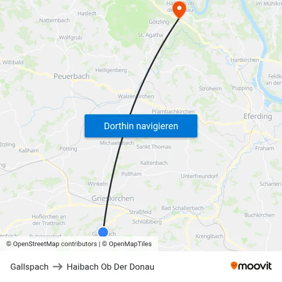 Gallspach to Haibach Ob Der Donau map