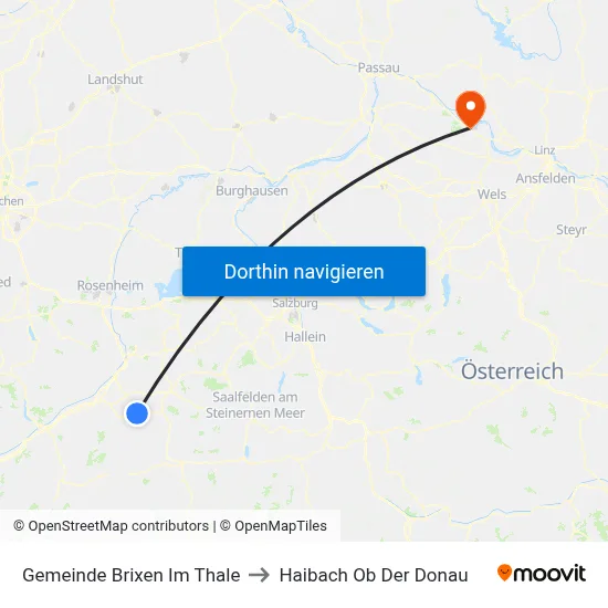 Gemeinde Brixen Im Thale to Haibach Ob Der Donau map