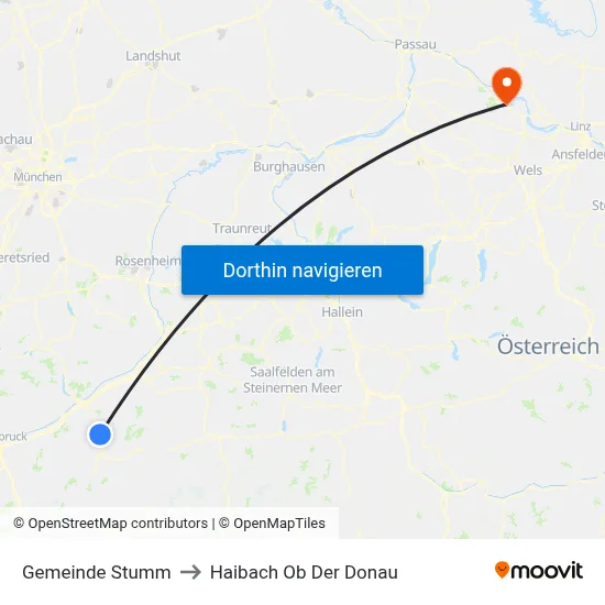 Gemeinde Stumm to Haibach Ob Der Donau map