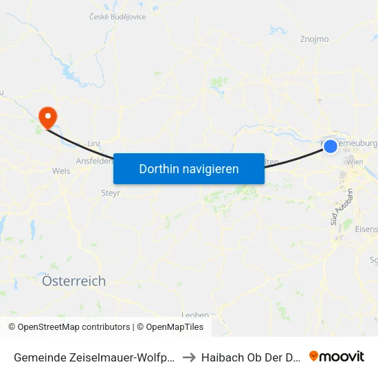 Gemeinde Zeiselmauer-Wolfpassing to Haibach Ob Der Donau map