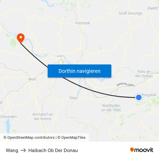 Wang to Haibach Ob Der Donau map