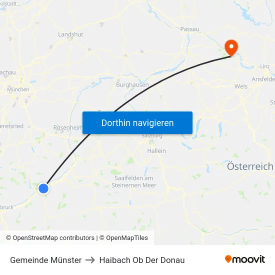 Gemeinde Münster to Haibach Ob Der Donau map