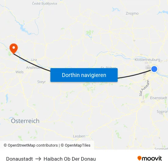 Donaustadt to Haibach Ob Der Donau map