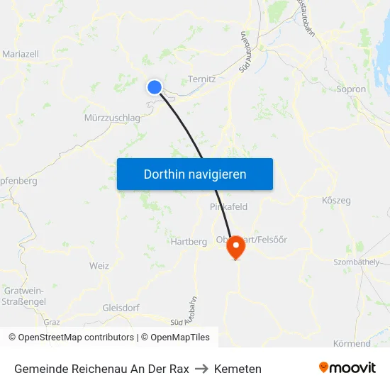 Gemeinde Reichenau An Der Rax to Kemeten map