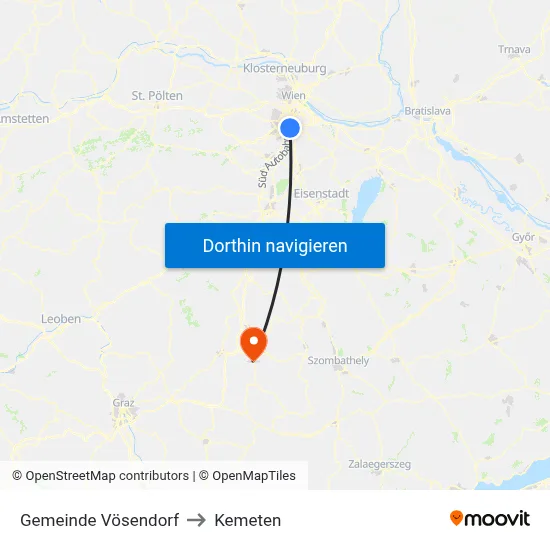 Gemeinde Vösendorf to Kemeten map