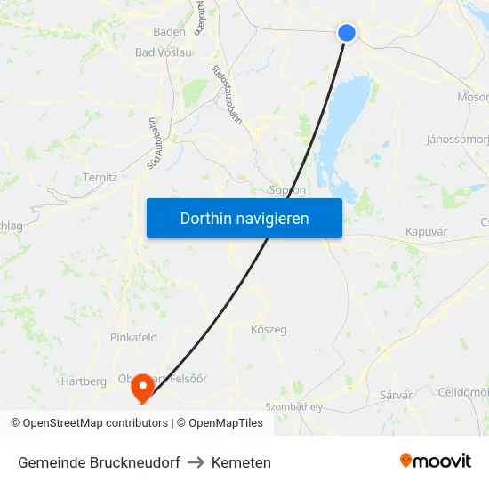 Gemeinde Bruckneudorf to Kemeten map
