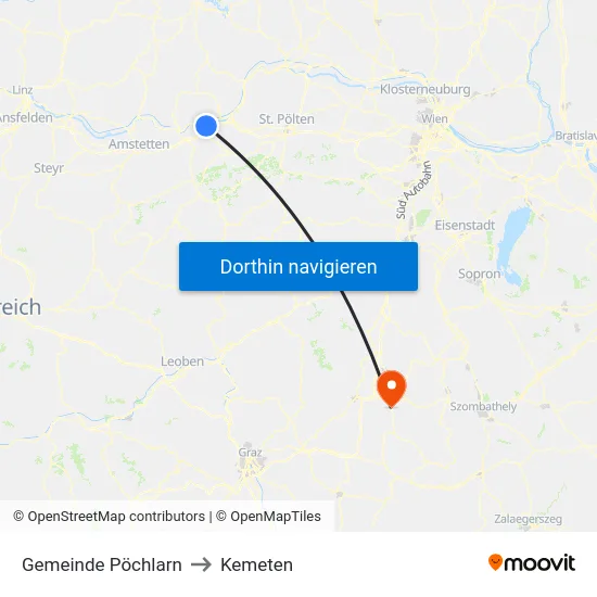 Gemeinde Pöchlarn to Kemeten map