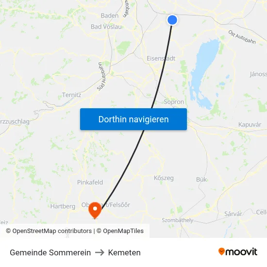 Gemeinde Sommerein to Kemeten map