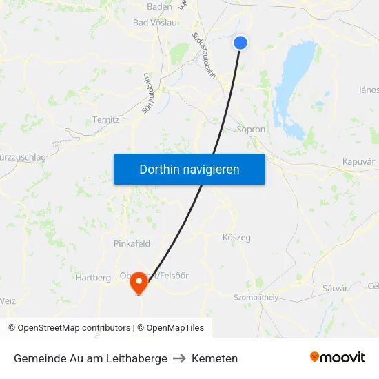 Gemeinde Au am Leithaberge to Kemeten map