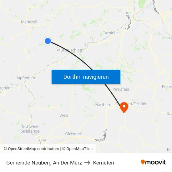 Gemeinde Neuberg An Der Mürz to Kemeten map