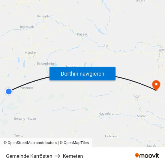 Gemeinde Karrösten to Kemeten map