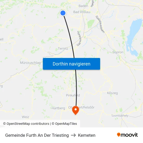 Gemeinde Furth An Der Triesting to Kemeten map