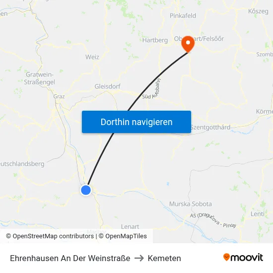 Ehrenhausen An Der Weinstraße to Kemeten map