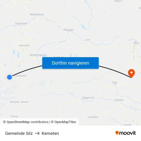 Gemeinde Silz to Kemeten map