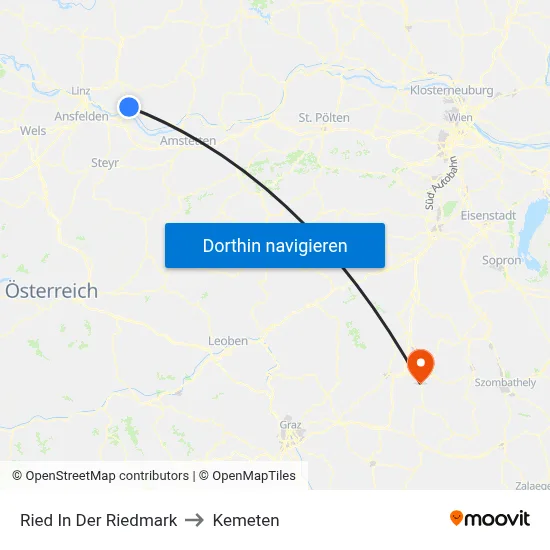 Ried In Der Riedmark to Kemeten map