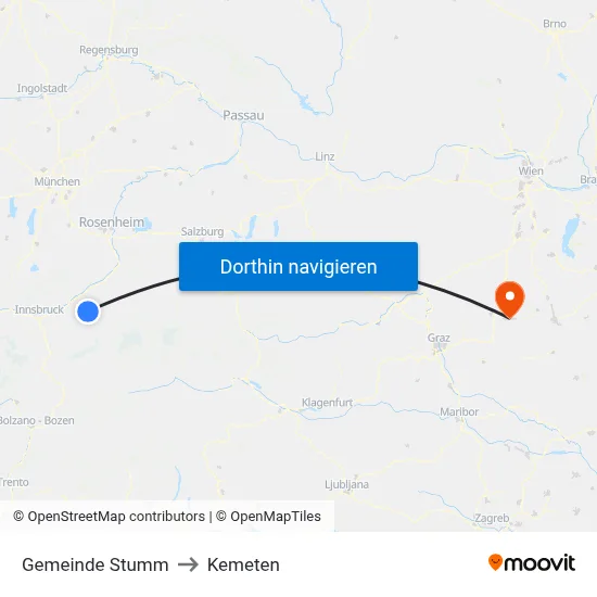 Gemeinde Stumm to Kemeten map