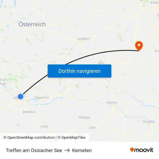 Treffen am Ossiacher See to Kemeten map