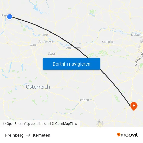 Freinberg to Kemeten map