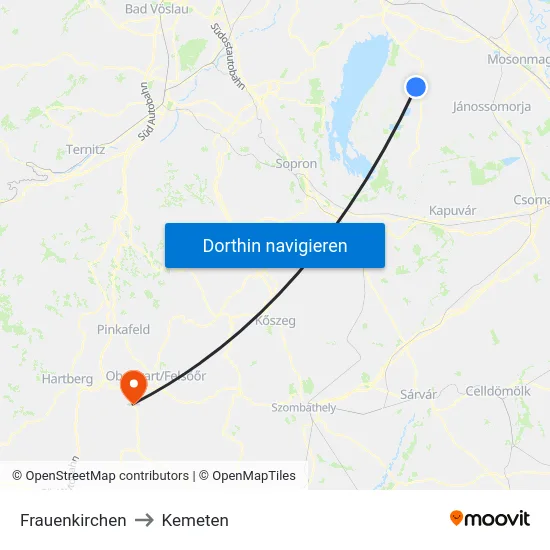 Frauenkirchen to Kemeten map