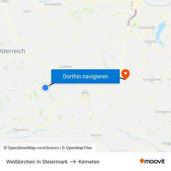Weißkirchen In Steiermark to Kemeten map