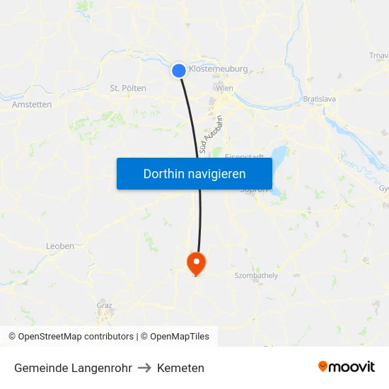 Gemeinde Langenrohr to Kemeten map